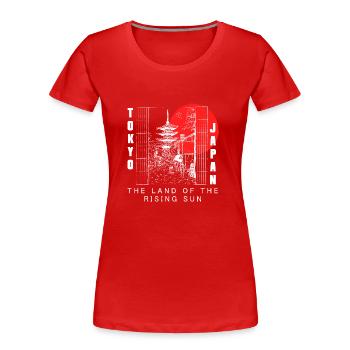 Japan Kultur Japanisch Asiatisch - Frauen Premium Bio T-Shirt - Rot - Vorne - Mia (176cm)