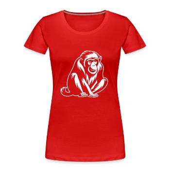 Monkey Monkey Monkey Face Jungle - Women's Premium Organic T-Shirt - red - Front - Mia (176cm)