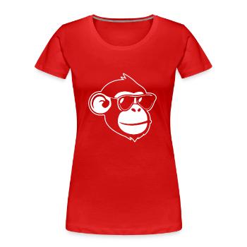 Monkey Monkey Monkey Face Jungle - Women's Premium Organic T-Shirt - red - Front - Mia (176cm)