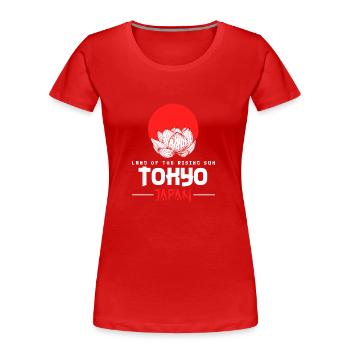 Tokio Kultur City Kunst - Frauen Premium Bio T-Shirt - Rot - Vorne - Mia (176cm)