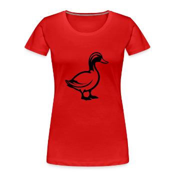 Ente Vögel Enten - Frauen Premium Bio T-Shirt - Rot - Vorne - Mia (176cm)
