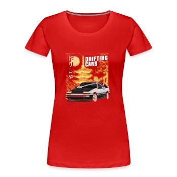 Drifting Car Burnout Engine - Women's Premium Organic T-Shirt - red - Front - Mia (176cm)