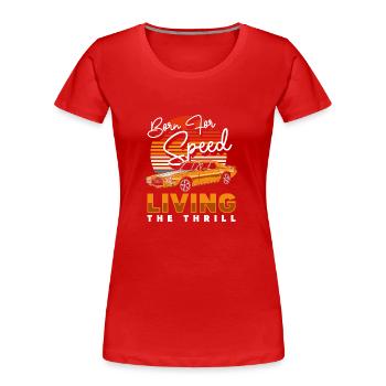 Motorsport Tuner Burnout Racer - Women's Premium Organic T-Shirt - red - Front - Mia (176cm)
