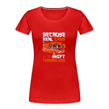 Drifting Sports Car Burnout Engine - Women's Premium Organic T-Shirt - red - Front - Mia (176cm)