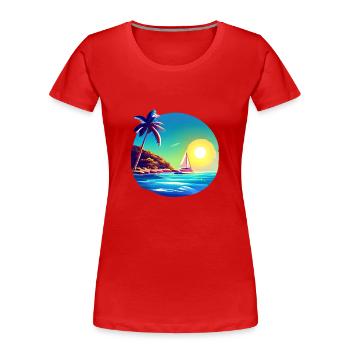 Segelschiff Segeln Segelsport Segler Segelboot - Frauen Premium Bio T-Shirt - Rot - Vorne - Mia (176cm)
