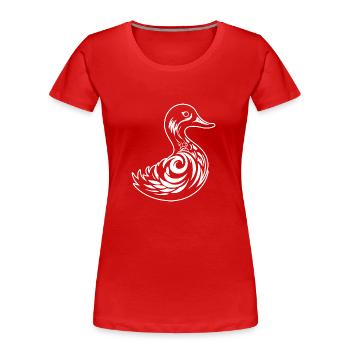 Ente Vögel Enten - Frauen Premium Bio T-Shirt - Rot - Vorne - Mia (176cm)