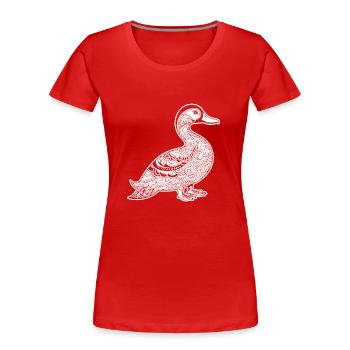 Ente Vögel Enten - Frauen Premium Bio T-Shirt - Rot - Vorne - Mia (176cm)