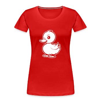 Ente Vögel Enten - Frauen Premium Bio T-Shirt - Rot - Vorne - Mia (176cm)