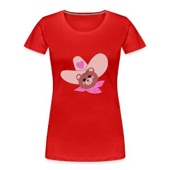 Zehn Gallonen Braunbär - Frauen Premium Bio T-Shirt - Rot - Vorne - Mia (176cm)