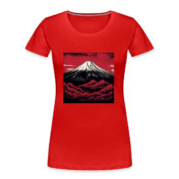 Mont Fuji - T-shirt bio Premium Femme - rouge - Devant - Mia (176cm)