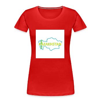Karte von Kasachstan - Frauen Premium Bio T-Shirt - Rot - Vorne - Mia (176cm)