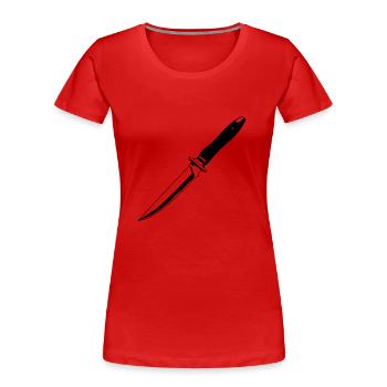 Knife Cutler Knife Lover - Women's Premium Organic T-Shirt - red - Front - Mia (176cm)