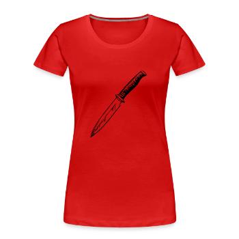 Knife Cutler Knife Lover - Women's Premium Organic T-Shirt - red - Front - Mia (176cm)