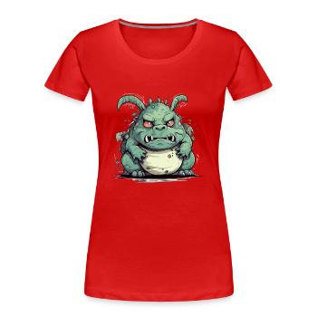 Zaki der Streuer - Frauen Premium Bio T-Shirt - Rot - Vorne - Mia (176cm)