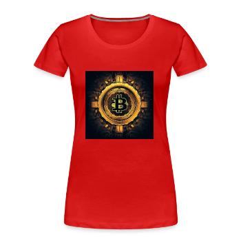 bitcoin logo modern stylish desgin - Frauen Premium Bio T-Shirt - Rot - Vorne - Mia (176cm)