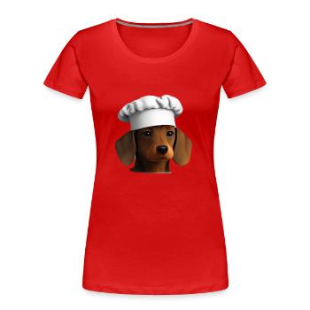 Dachshund Gastronom Hund Kochen Hunde Dackelwelpe - Frauen Premium Bio T-Shirt - Rot - Vorne - Mia (176cm)