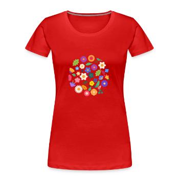 Wildblumen-Geschenkidee - Frauen Premium Bio T-Shirt - Rot - Vorne - Mia (176cm)