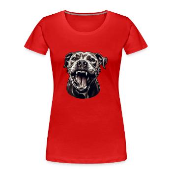Pitbull – Stärke und Loyalität in einem - Frauen Premium Bio T-Shirt - Rot - Vorne - Mia (176cm)