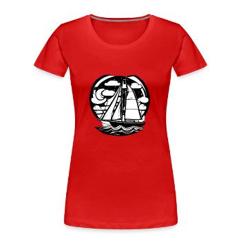 Segelschiff Segler Segelboot Segeln Segelsport - Frauen Premium Bio T-Shirt - Rot - Vorne - Mia (176cm)