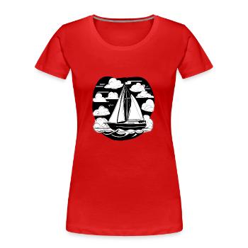 Segeln Segelschiff Segelsport Segler Segelboot - Frauen Premium Bio T-Shirt - Rot - Vorne - Mia (176cm)