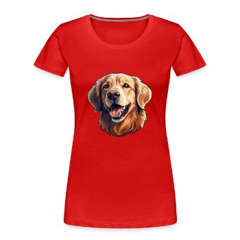 Golden Retriever Dog - Women's Premium Organic T-Shirt - red - Front - Mia (176cm)