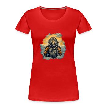 Diver - Women's Premium Organic T-Shirt - red - Front - Mia (176cm)