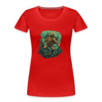 Diver - Women's Premium Organic T-Shirt - red - Front - Mia (176cm)