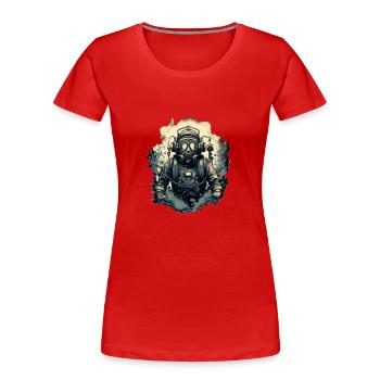 Diver - Women's Premium Organic T-Shirt - red - Front - Mia (176cm)
