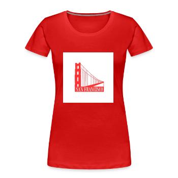 San Francisco - Frauen Premium Bio T-Shirt - Rot - Vorne - Mia (176cm)