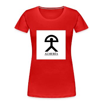 Almeria - Frauen Premium Bio T-Shirt - Rot - Vorne - Mia (176cm)
