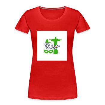 Rio de Janeiro - T-shirt bio Premium Femme - rouge - Devant - Mia (176cm)