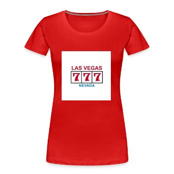 Las Vegas - Frauen Premium Bio T-Shirt - Rot - Vorne - Mia (176cm)