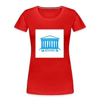 Athènes - T-shirt bio Premium Femme - rouge - Devant - Mia (176cm)