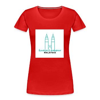 Kuala Lumpur - Frauen Premium Bio T-Shirt - Rot - Vorne - Mia (176cm)