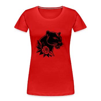 Panther Predator Jungle Wildcat - T-shirt bio Premium Femme - rouge - Devant - Mia (176cm)