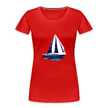 Segelschiff Segeln Segelsport Segler Segelboot - Frauen Premium Bio T-Shirt - Rot - Vorne - Mia (176cm)