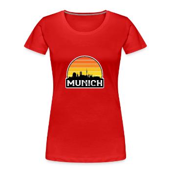 Munich Allemagne Flag Skyline Souvenir de voyage - T-shirt bio Premium Femme - rouge - Devant - Mia (176cm)
