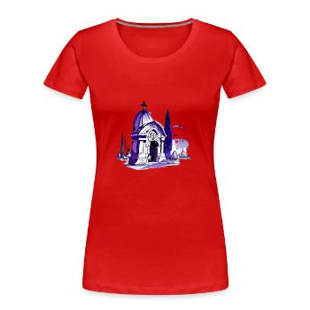 Mausoleum Friedhof Grab - Frauen Premium Bio T-Shirt - Rot - Vorne - Mia (176cm)