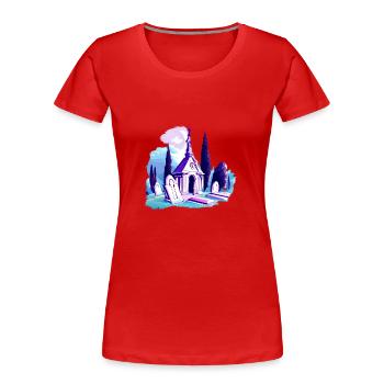 Friedhof Gräber Grab Mausoleum - Frauen Premium Bio T-Shirt - Rot - Vorne - Mia (176cm)