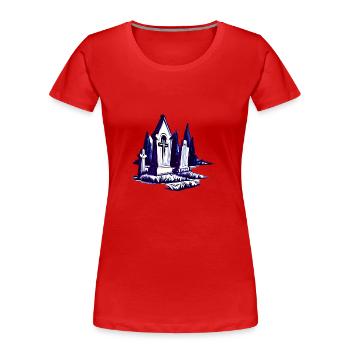 Friedhof Gräber Grabsteine - Frauen Premium Bio T-Shirt - Rot - Vorne - Mia (176cm)