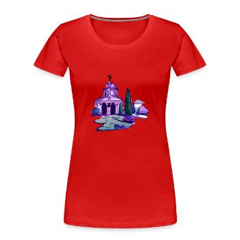 Mausoleum Friedhof - Frauen Premium Bio T-Shirt - Rot - Vorne - Mia (176cm)