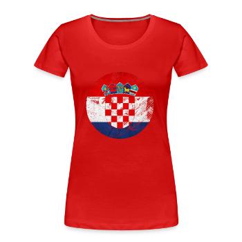 Kroatien hrvatska kroatien hrv reisen europa zagreb - Frauen Premium Bio T-Shirt - Rot - Vorne - Mia (176cm)
