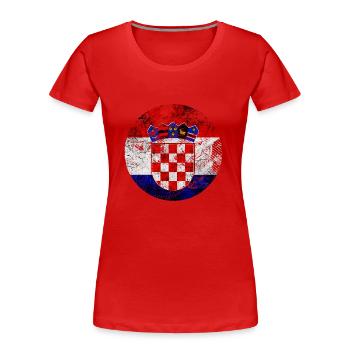 Kroatien hrvatska kroatien hrv reisen europa zagreb - Frauen Premium Bio T-Shirt - Rot - Vorne - Mia (176cm)