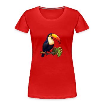 Bird Toucan Comic Style - Women's Premium Organic T-Shirt - red - Front - Mia (176cm)