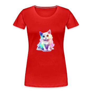 Minibi the multicolored kitten - Women's Premium Organic T-Shirt - red - Front - Mia (176cm)