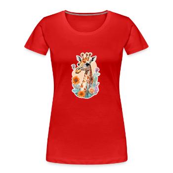 Giraffe - Women's Premium Organic T-Shirt - red - Front - Mia (176cm)