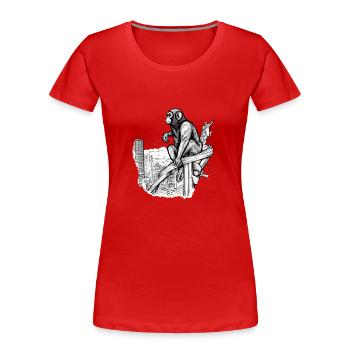 Koki à la ville - T-shirt bio Premium Femme - rouge - Devant - Mia (176cm)