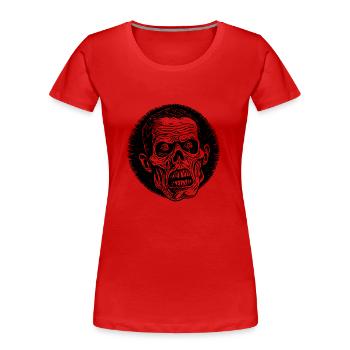 Zombie Untoter Halloween Horror - Frauen Premium Bio T-Shirt - Rot - Vorne - Mia (176cm)