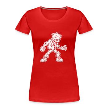 Zombie Untoter Halloween Horror - Frauen Premium Bio T-Shirt - Rot - Vorne - Mia (176cm)