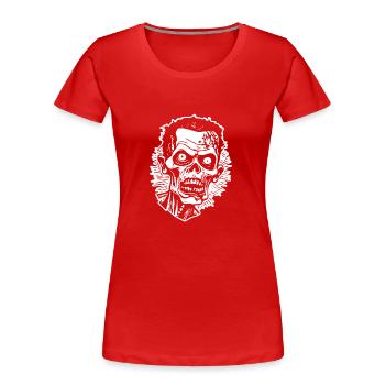 Zombie Untoter Halloween Horror - Frauen Premium Bio T-Shirt - Rot - Vorne - Mia (176cm)